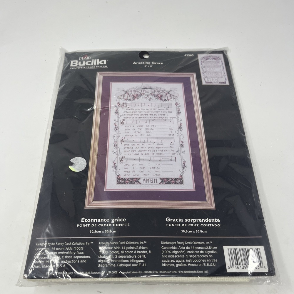 Bucilla Counted Cross Stitch Kit Amazing Grace 12x20 Floral Vintage 42563 New